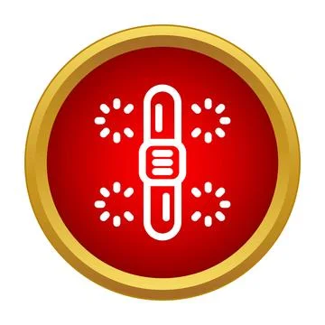 Fireworks cracker icon on red button Stock-Illustration