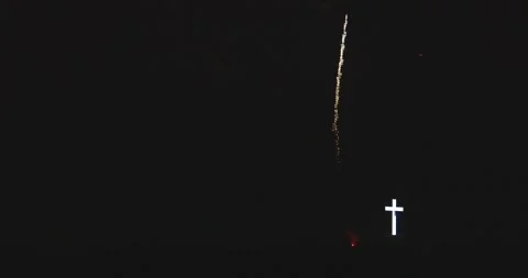 Fireworks, cross Stock Footage 304370080