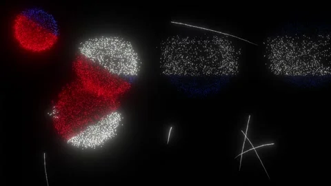 Fireworks of the Cuban Flag (w/Matte) Stock Footage 255413671