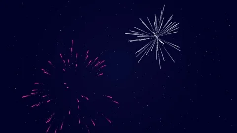 Fireworks on the dark blue background Stock Footage 82296624