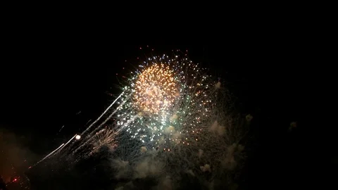 FIREWORKS IN THE DARK NIGHT Stock Footage 102439473