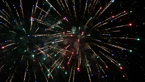 Fireworks in the dark night sky. Stock Footage 226402294