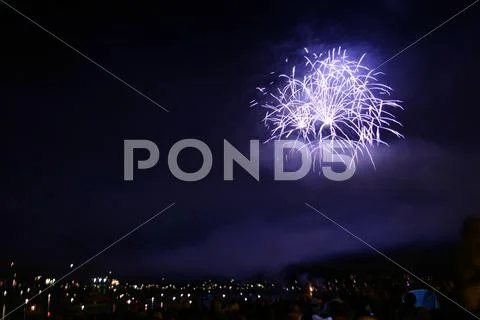 Fireworks Dark Purple Stock Photos