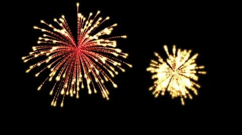 Fireworks in dark sky Stock Footage 8983572