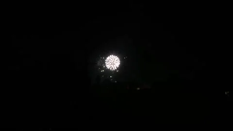 Fireworks in dark sky Stock Footage 145944246