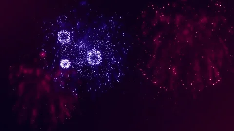 Fireworks on Dark Sky Stock Footage 289819373
