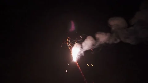 Fireworks in the dark， Sparks flew in all directions. Stock Footage 201601980