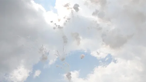 Fireworks by day. View of the sky Stock Footage 115536078