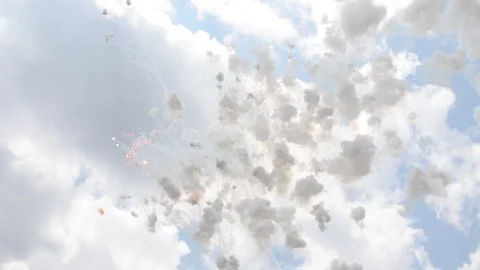 Fireworks by day. View of the sky Stock Footage 115536148