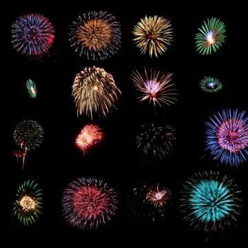 Fireworks design elements Stock Illustration