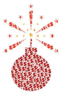 Fireworks Detonator Composition of Dollar and Dots Illustrazione stock