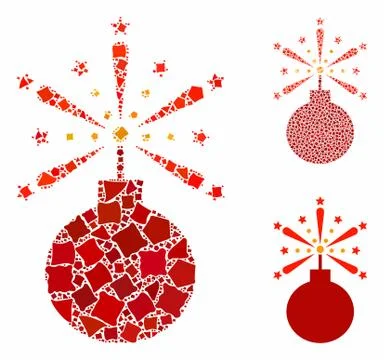 Fireworks detonator Composition Icon of Rough Pieces Illustrazione stock
