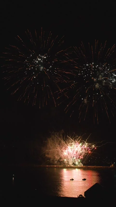 Fireworks Display, British Firework Championships in Plymouth, Devon, England Stock Footage 281984266