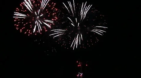 Fireworks Display Stock Footage 10734021