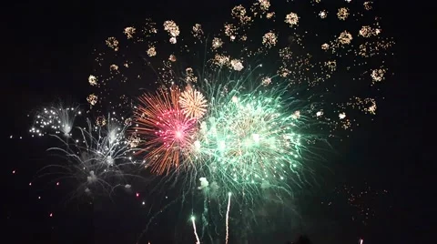 Fireworks display Stock Footage 46372370