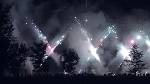Fireworks display Stock Footage 72077825