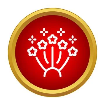 Fireworks display icon symbolizing celebration and pyrotechnics Stock Illustration
