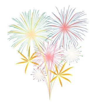 Fireworks display illustration Stock Illustration