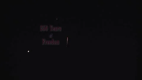 Fireworks Display Marks 250 Years of Freedom in a Night Sky Stock Footage 328986654