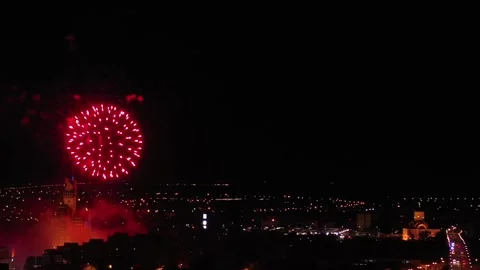 Fireworks Display Night 4K Stock Footage 204159994