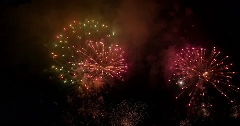 Fireworks Display Night Stock Footage