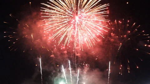 Fireworks display at night 스톡 동영상 50177825