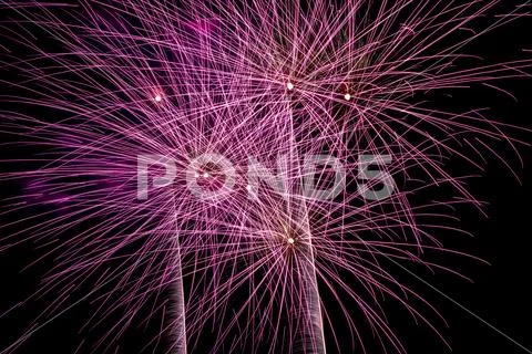 Fireworks display at night sky for countdown new year Stock Photos