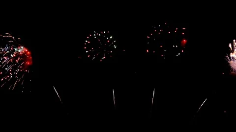 Fireworks display in night sky Video stock 119896324