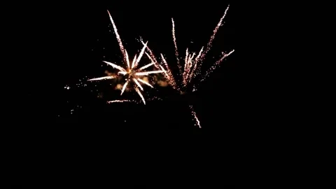 Fireworks Display at Nighttime Stock Footage 166733358