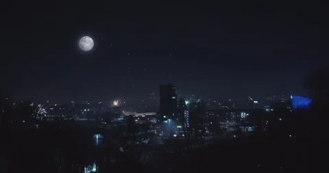 Fireworks display over city Video stock 101261159