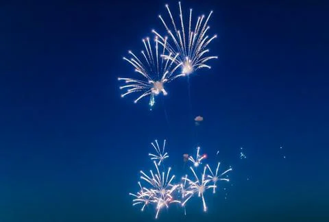 A fireworks display in the sky Stock Photos