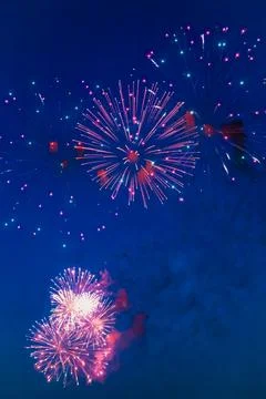 A fireworks display in the sky Stock Photos