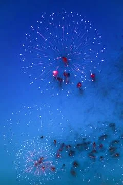 A fireworks display in the sky Stock Photos