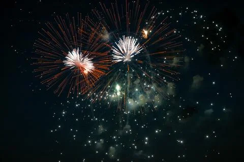 A fireworks display in the sky Foto stock