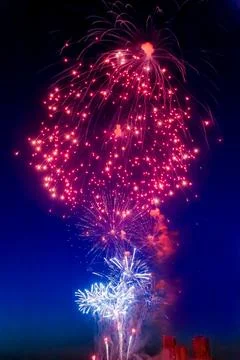 A fireworks display in the sky Stock Photos