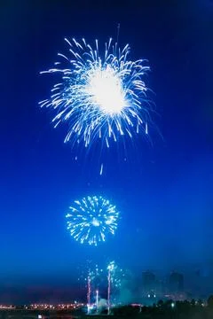 A fireworks display in the sky Stock Photos