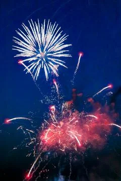 A fireworks display in the sky Stock Photos