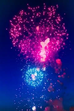 A fireworks display in the sky Foto stock