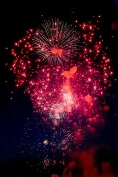 A fireworks display in the sky Stock Photos