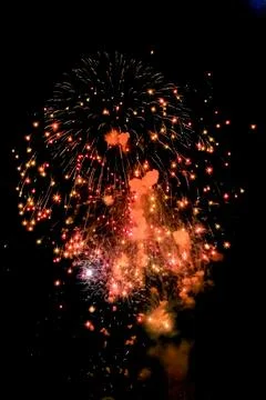 A fireworks display in the sky Stock Photos