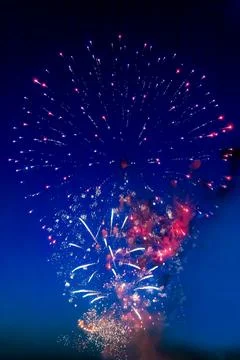 A fireworks display in the sky Stock Photos