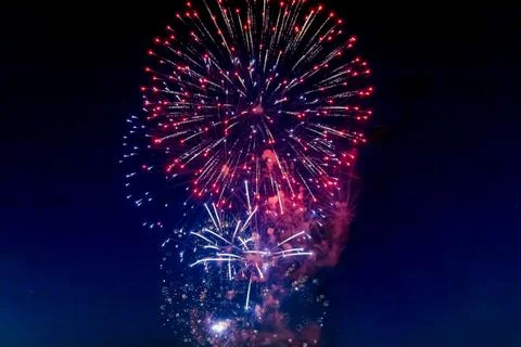 A fireworks display in the sky Stock Photos
