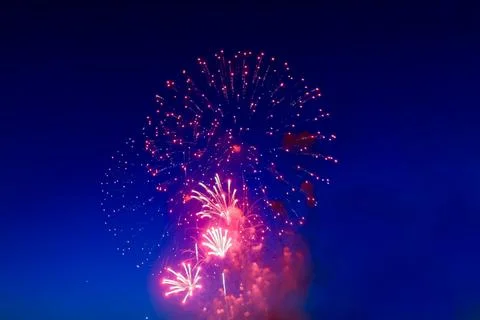 A fireworks display in the sky Foto stock