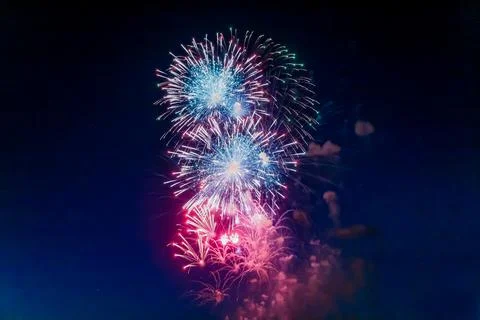 A fireworks display in the sky Foto stock