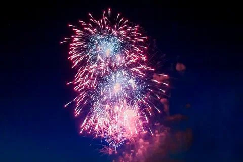 A fireworks display in the sky Foto stock