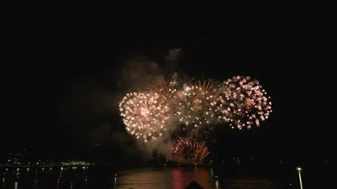 Fireworks Display in slow motion, British Firework Championships, Plymouth, UK Video stock 282145363