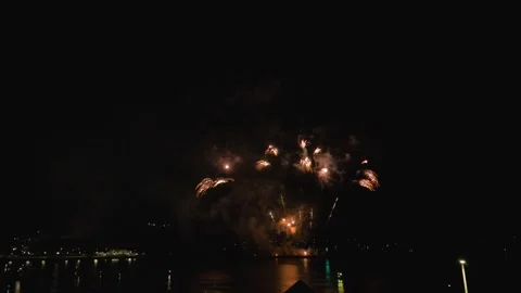 Fireworks Display in slow motion, British Firework Championships, Plymouth, UK Stock-Footage 282145395
