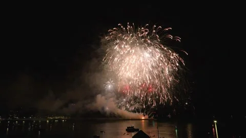 Fireworks Display in slow motion, British Firework Championships, Plymouth, UK 库存影片 282145638