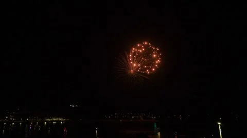 Fireworks Display in slow motion, British Firework Championships, Plymouth, UK Stock Footage 282145652
