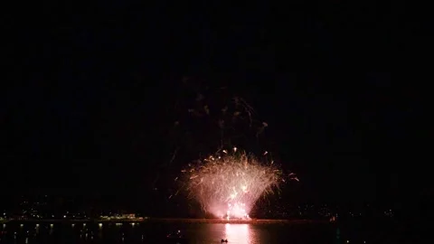 Fireworks Display in slow motion, British Firework Championships in Plymouth Stock Footage 282443007